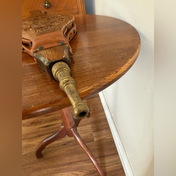 Vintage Wood Brass And Leather Fireplace Bellows - Picture 7 of 9